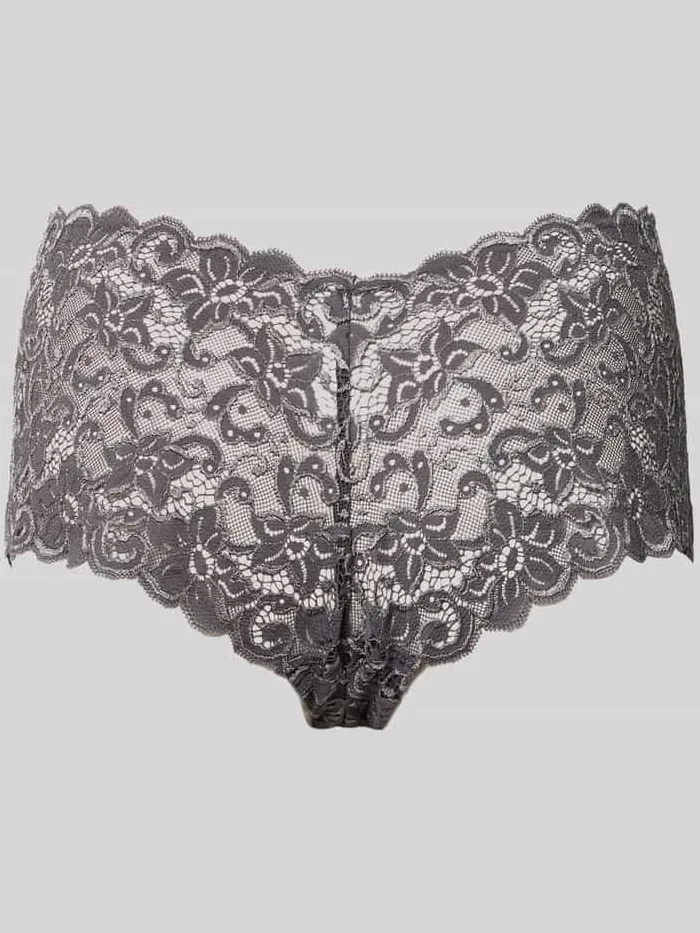 Hanro Maxi-slip met Franse kant model 'Moments' donkergrijs, foto 2