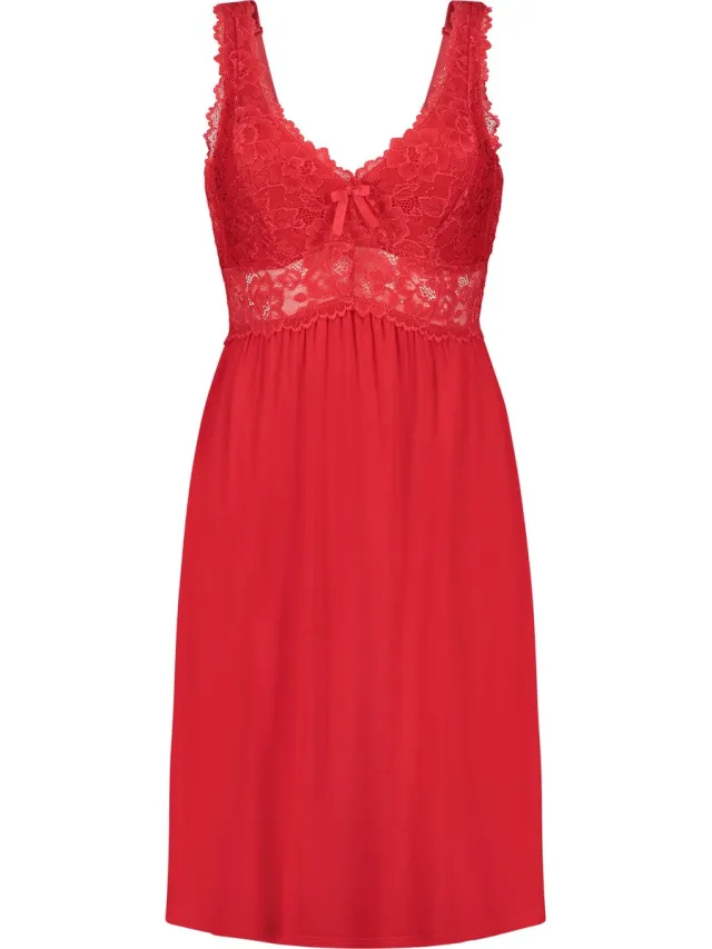 Hunkemöller Hunkemoller Nora Lace Vrouwen Neglige - Tango red – Rood