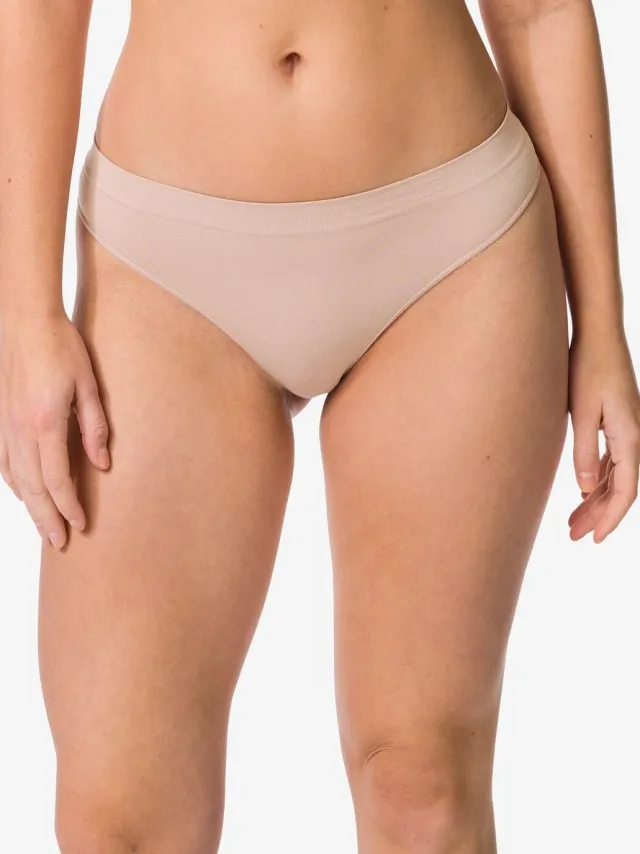 HEMA Damesstring naadloos micro beige (beige)