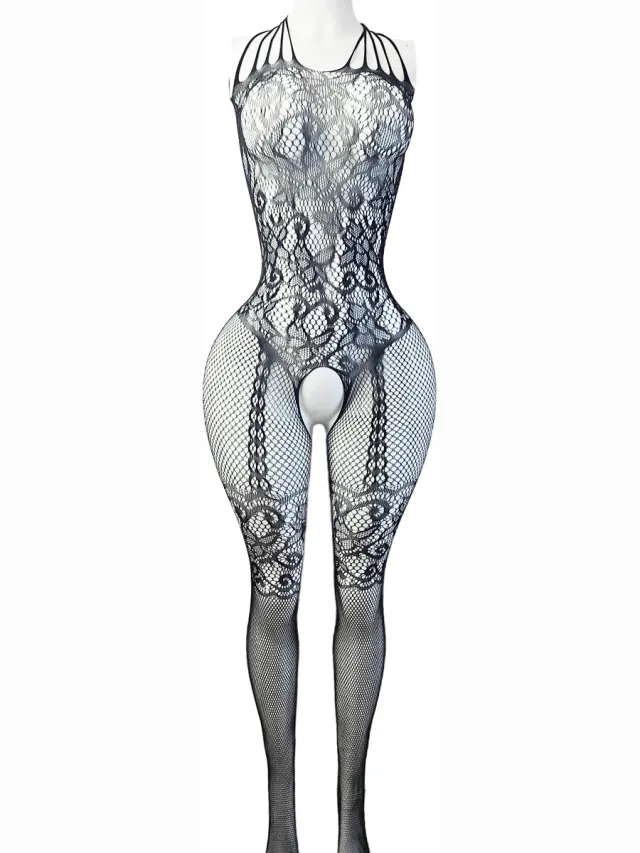 BamBella ® - Panty pak -Onesize - body suit - Dames - Onesize - Erotische jumpsuit van kant lingerie zwart