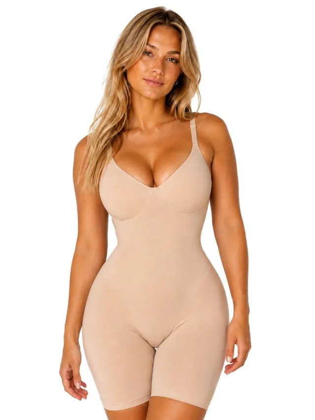 ZIYA WEAR Corrigerende Shapewear Bodysuit met Pijpjes voor Dames – Nude –