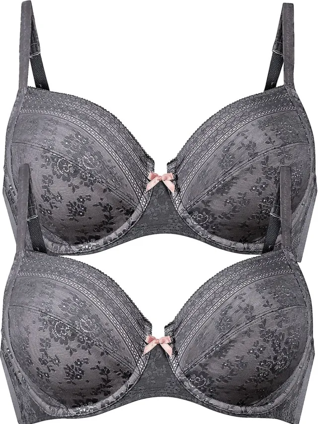 Anita 2-pack Beugel-BH Fleur antraciet antraciet
