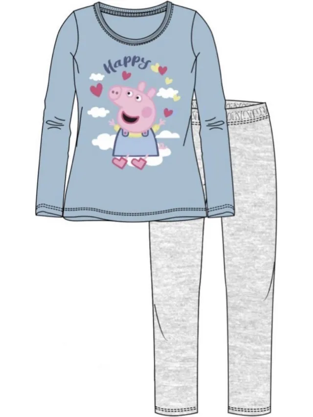 Peppa Pig pyjama - lichtblauw - Maat 128 / 8 jaar
