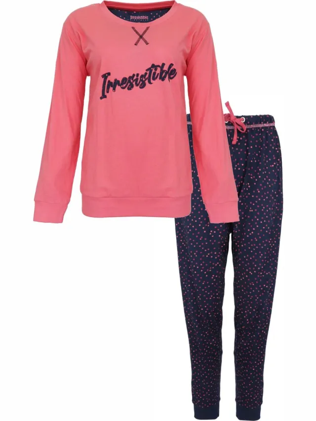 Irresistible Dames Pyjama - 100% Gekamde Katoen - Roze