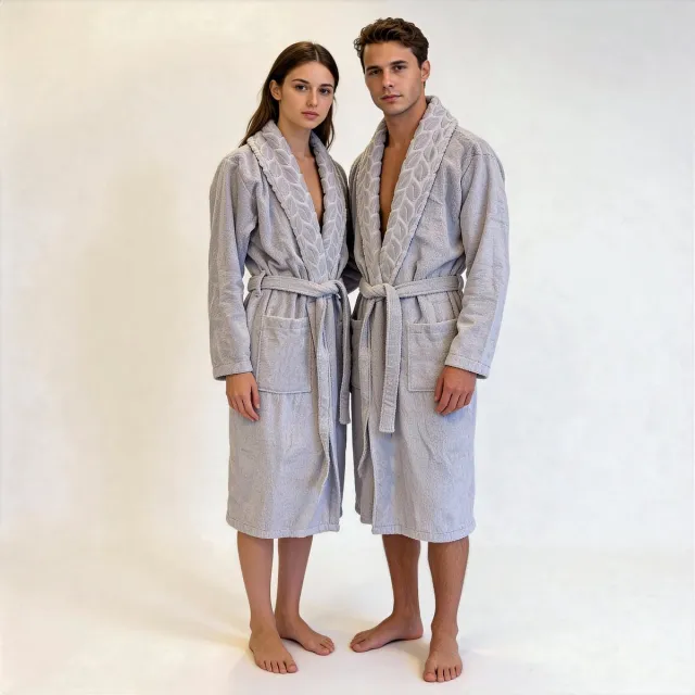 Nurpak Luxe Badjas – 100% Katoen – 330 GSM – Zacht & Hoog Absorberend – Unisex grijs