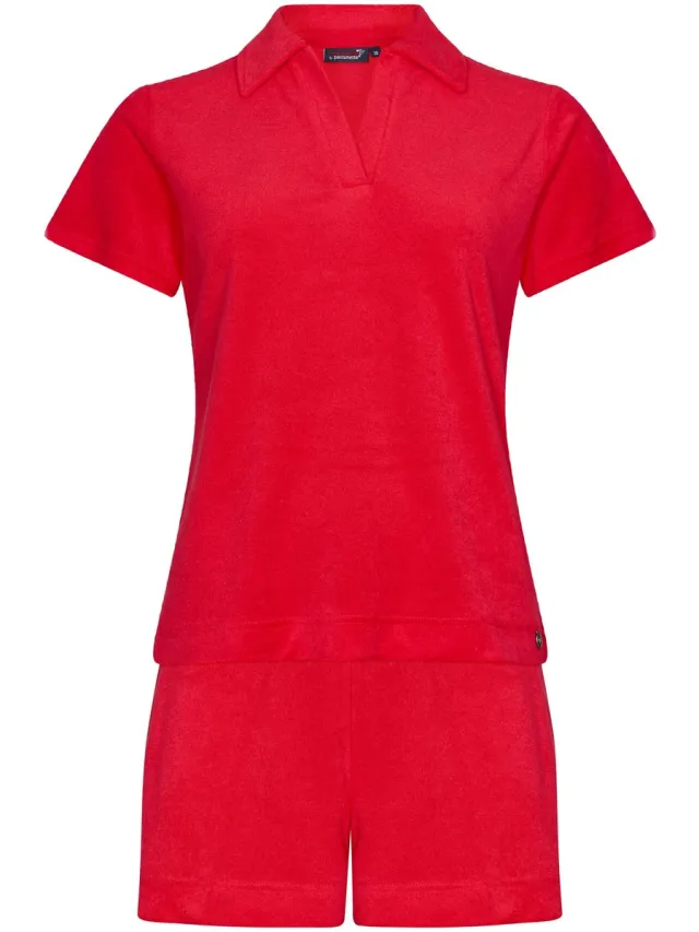 Rebelle Dames Shortama Rebelle - Coral Coast - Badstof - Bio Katoen rood