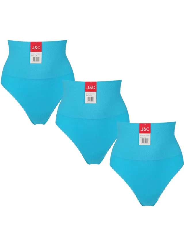 J&C 3-pack Dames corrigerende string J&C 3235 Aqua