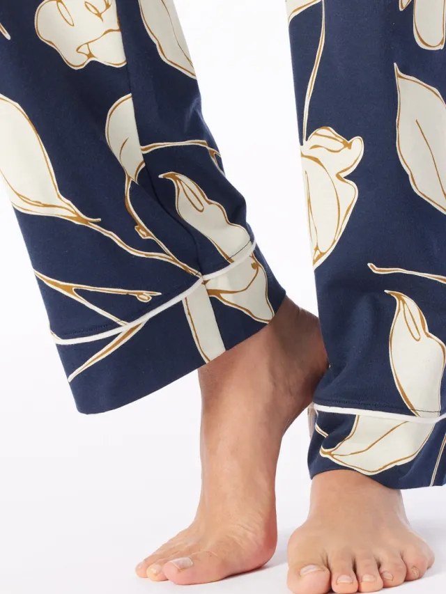 Schiesser Pyjama lang - Dames - Pyjamas deep sea blue