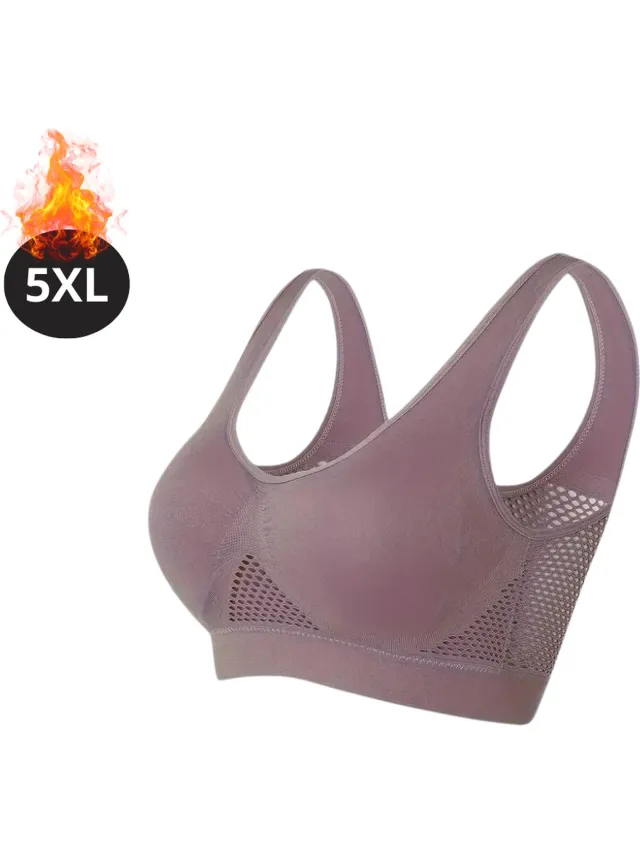 Nivard BH Zonder Beugel - Zonder Bandjes - Push-up Bh's - Comfort Beha - Comfortabel - Sterk - Yoga - Plus Size - Donkerpaars