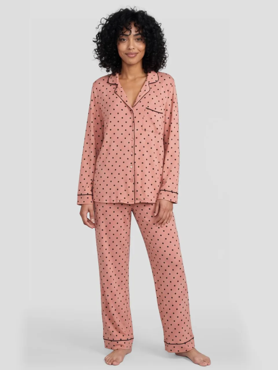 Dreamcovers pyjamaset oudroze Oudroze/bruin