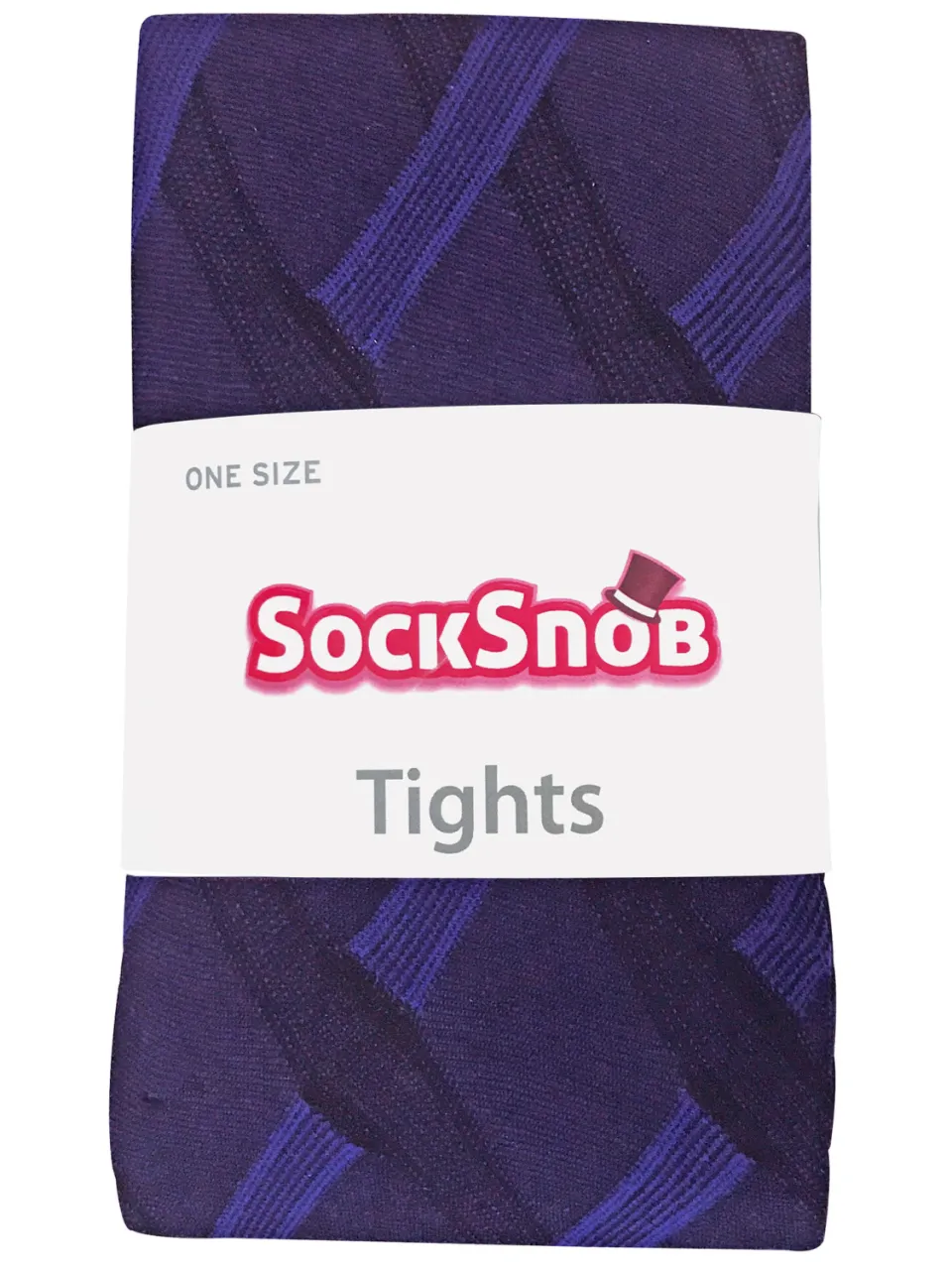 Sock Snob Dames80 denier ondoorzichtig patroon panty's - Kabelpaars paars, foto 2