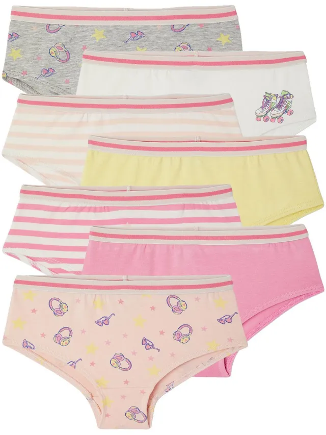 vertbaudet Set van 7 meisjesshorties ecru