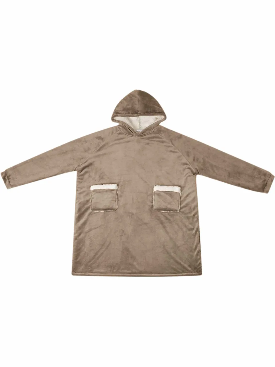 vidaXL Deken hoodie Kameel M Fleece en Flanel bruin, foto 2