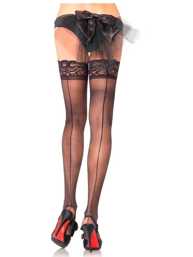 Leg Avenue hold up kousen met achternaad 20 denier Zwart