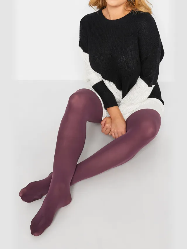 Yours Premium Panty Van 50 Denier In Donkerpaarssize 62-64 paars, foto 2