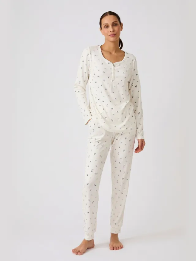 Damart Thermolactyl pyjama van pointelle breisel - Dames - Wit - 50-52 (XL)