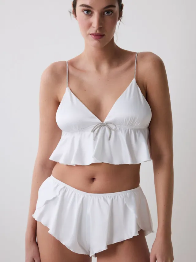 Penti Stevige Geweven Bralette Met Strikdetail Gebroken wit