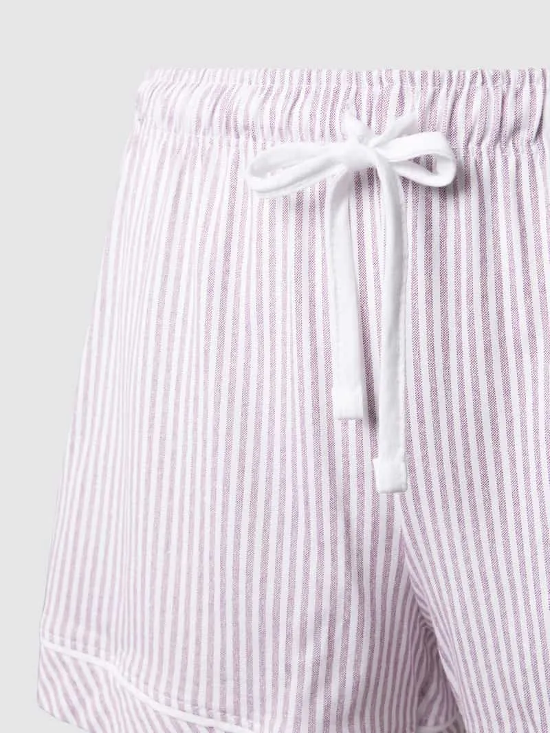 s.Oliver Loose fit korte pyjama-broek met streepmotief bordeaux, foto 3