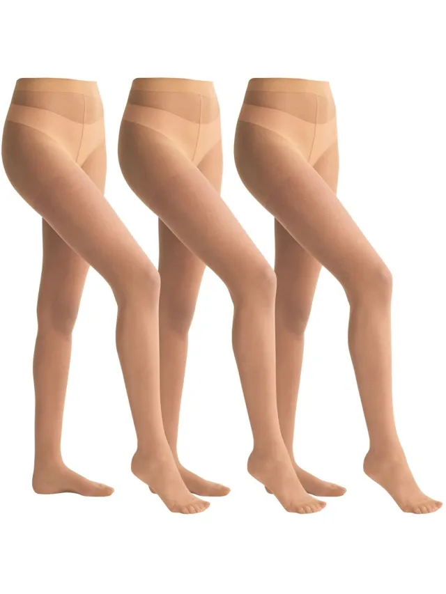 Next Dames - Set van 3 matte panty's van 15 denier - Naturel