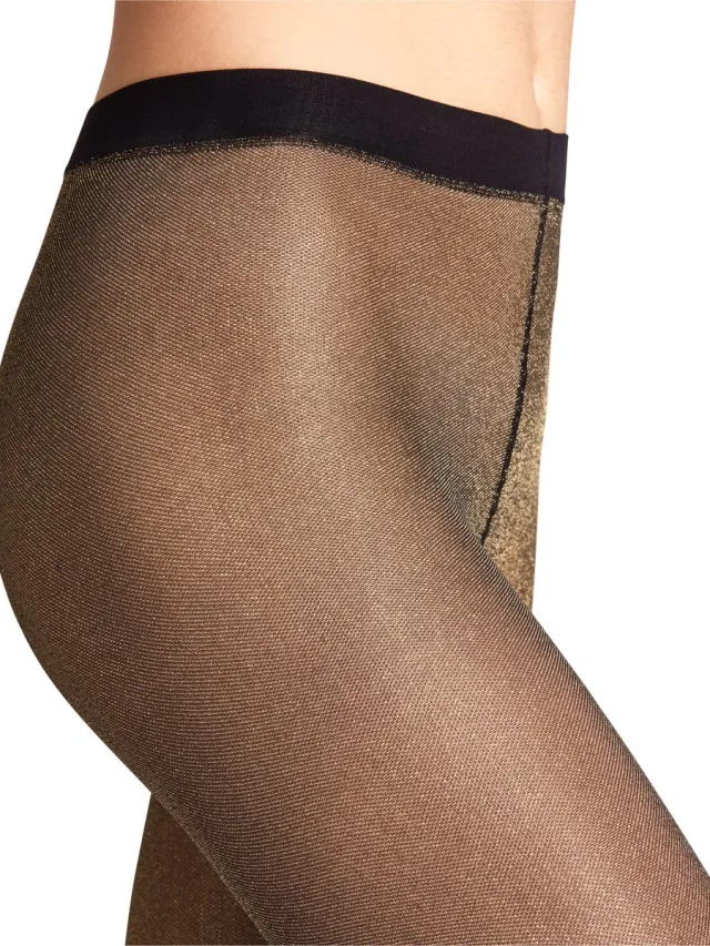 Falke Glitter gedessineerd materiaal transparent 30 DEN panty dames zwart