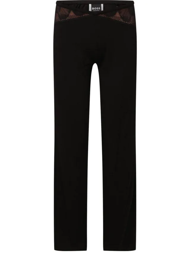 Boss Dames/Dames Pioenroos Pyjamabroek met rechte pijpen (Zwart)