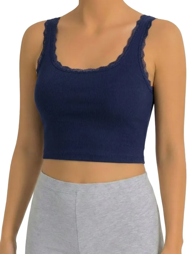 OTS Katoenen bralette Marineblauw