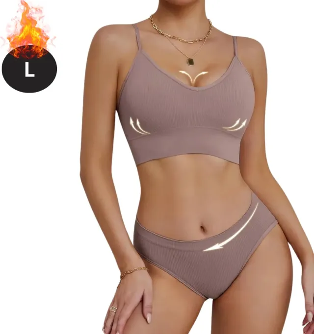 Nivard Lingerie Set Zonder Beugel - Zonder Bandjes - Push-up Bh's - Comfort Beha - Comfortabel - BH - Paars