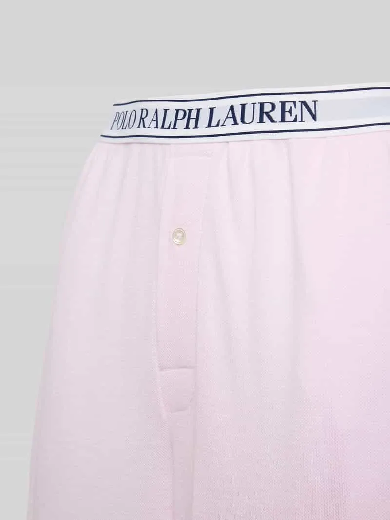 Polo Ralph Lauren Straight leg pyjamabroek met elastische band met label roze, foto 3