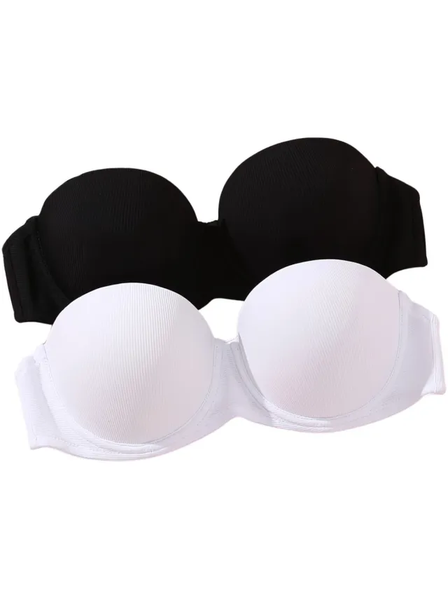 Currero BH Zonder Beugel - Strapless - Zonder Bandjes - Met Voorsluiting - Push-up Bh's - Comfort Beha - Comfortabel - Grote Sluiting - Veelkleurig - Cupmaat