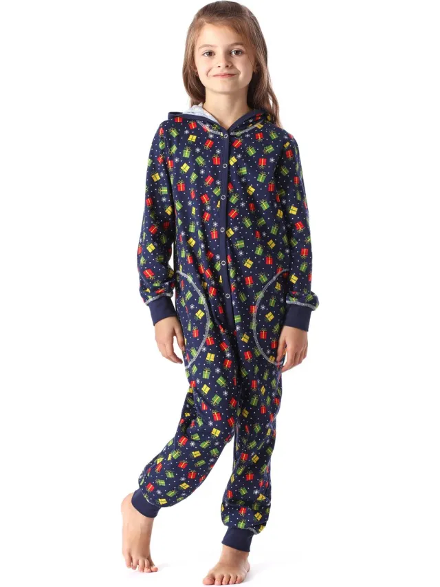 Merry Style Kinder Pyjama - ronde hals - lange mouwen - lange broek met zakken - Katoen - MS-MS10-223-PJ - Marine Geschenke - 122-128