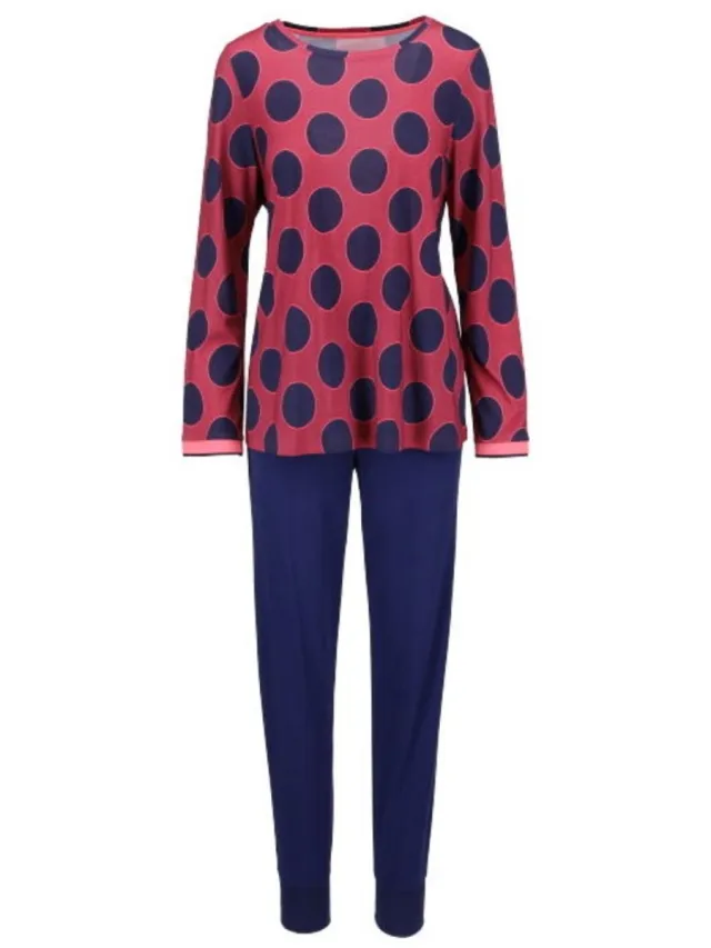 Ringella Katoenen dames pyjama bordeaux Ringella - Rood - Maat - 48