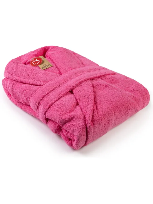 ARTG Robezz - Badjas Sjaalkraag - 100% Badstof Katoen - Rose - Pink - (2XL)