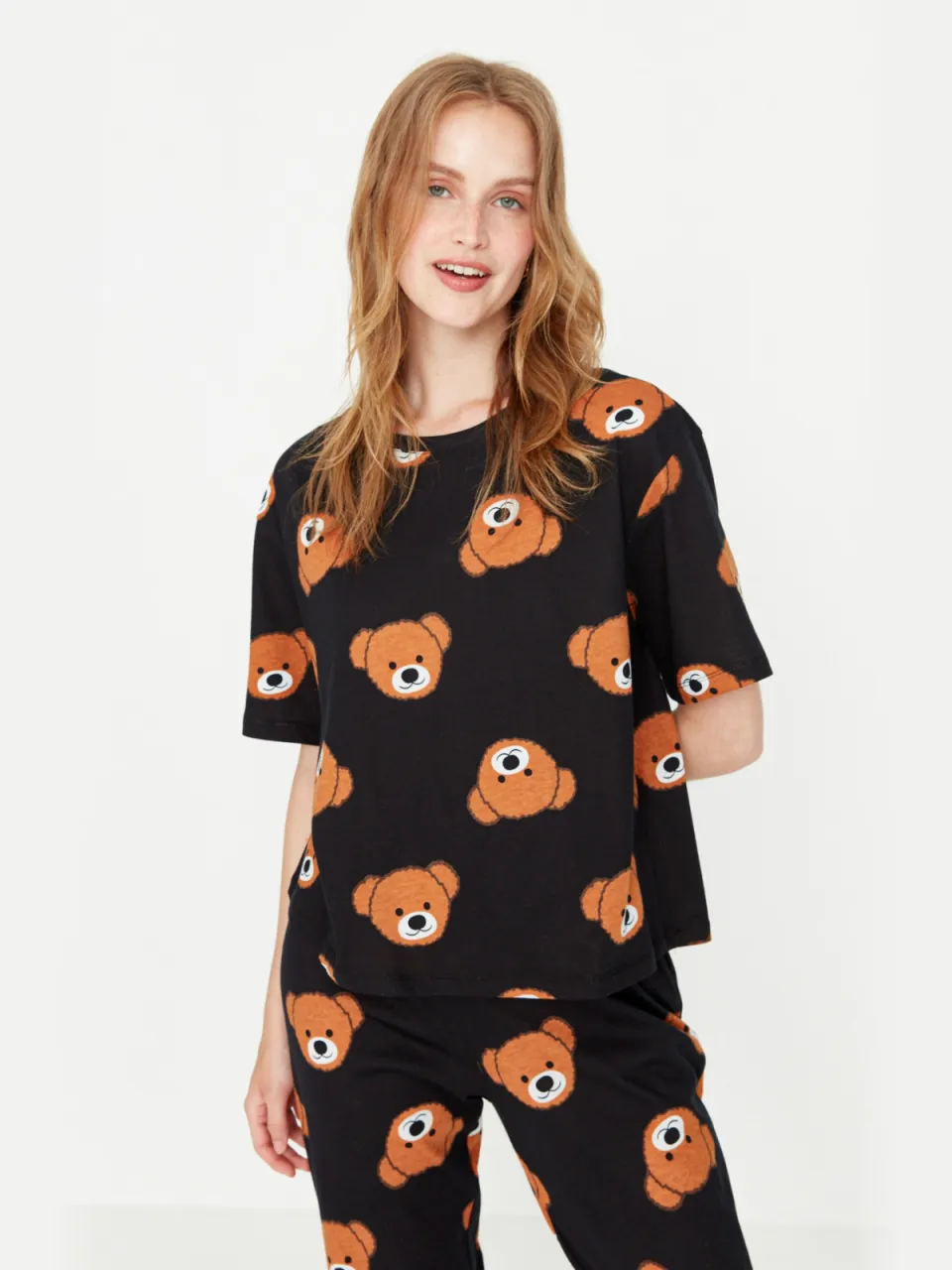 Trendyol Vrouwelijk Ronde hals Pyjama Set 2 pak donkergrijs, foto 2