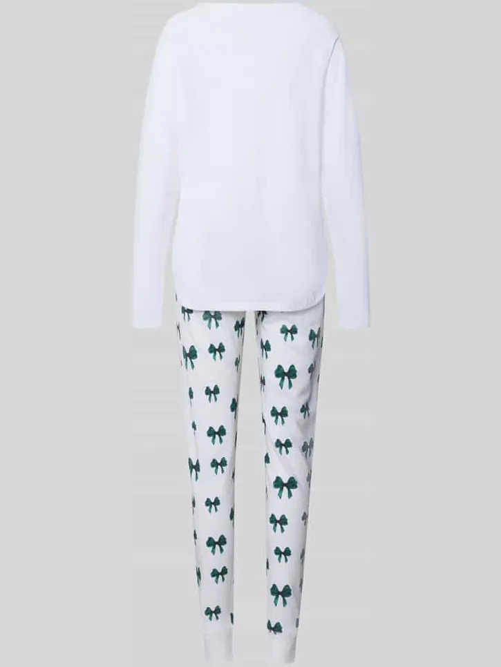 LOUIS & LOUISA Pyjama van zuivere katoen Model 'Kuschelig' wit, foto 2