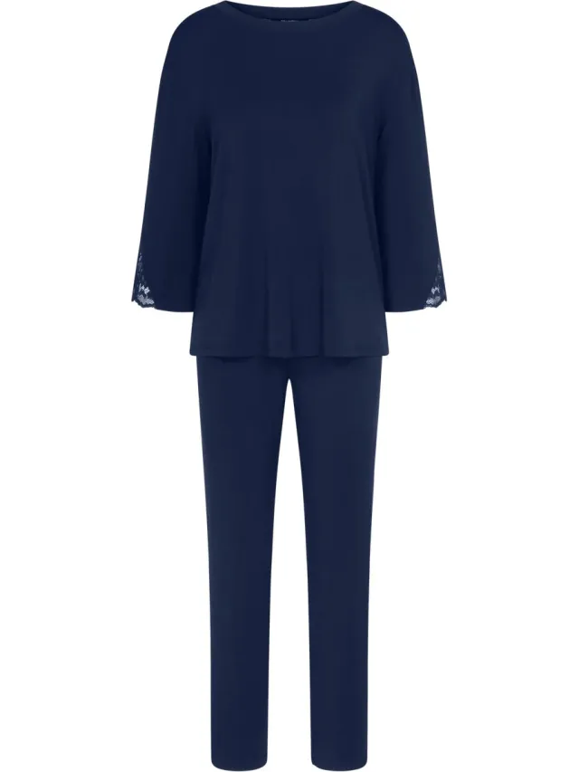 Triumph Amourette PK LSL Dames Pyjamaset - BLAUW
