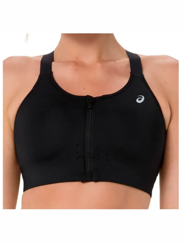 Asics Road Combination zip sportbeha zwart
