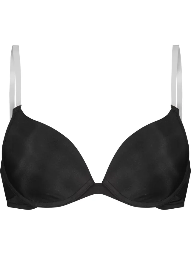 Hunkemöller Dames Lingerie Voorgevormde push-up beugel bh Transparant Back - Zwart