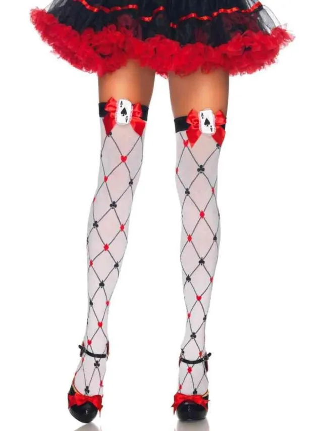 Leg Avenue Card Suit Thighs Highs ["Wit"]