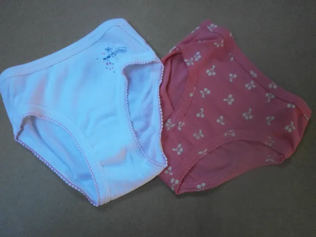 Petit Bateau 2 Pack - Slip - Onderbroek kers - Meisje - 12 jaar 150 wit