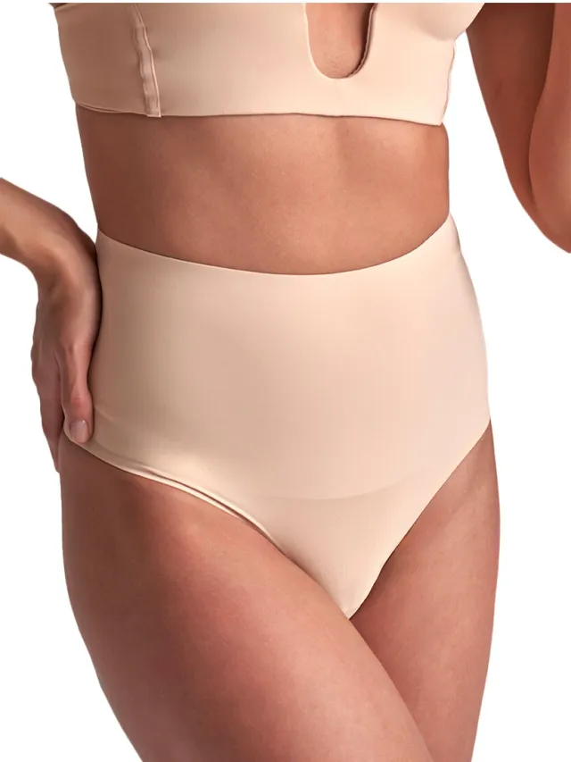 Bye Bra Dag string met hoge taille beige