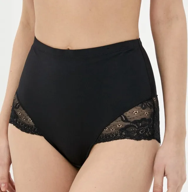 Dorina Corrigerende Slip ECO Brigitte - Naadloos - Corrigerend effect - Kanten rand - Medium Control - M - Zwart