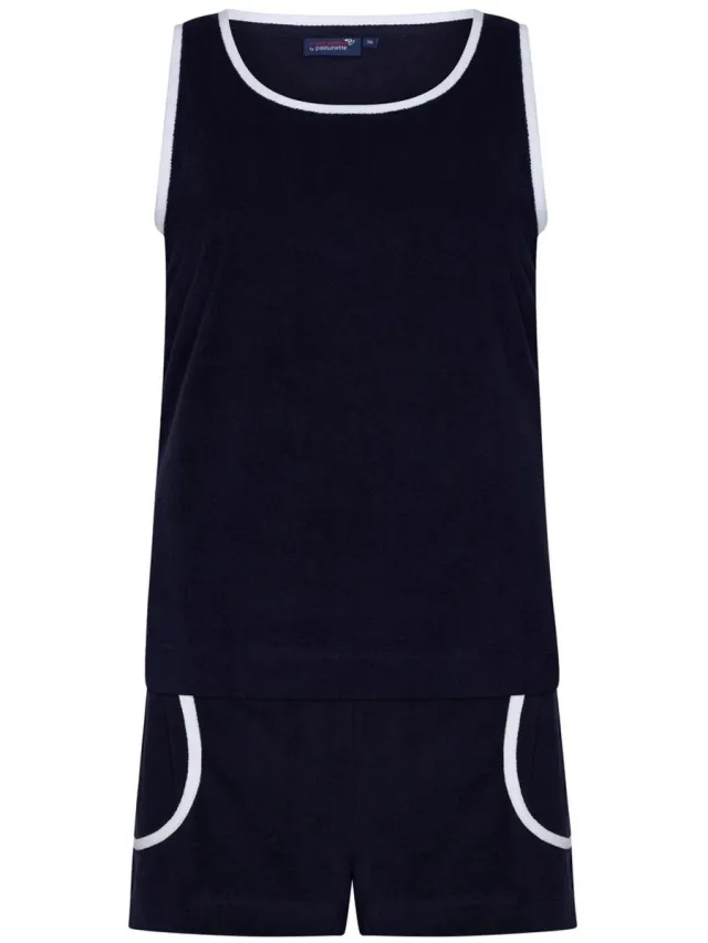 Rebelle Dames Shortama Rebelle - Sporty - Badstof - Blauw