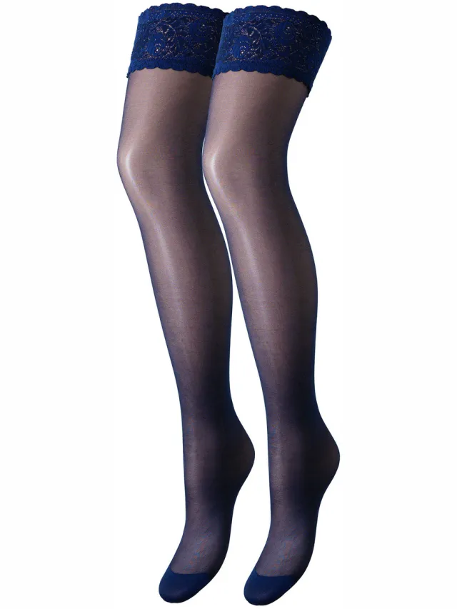Trasparenze Panty’s/Kousen Trasparenze Autoreggente 20 Denary Rosy Blauw