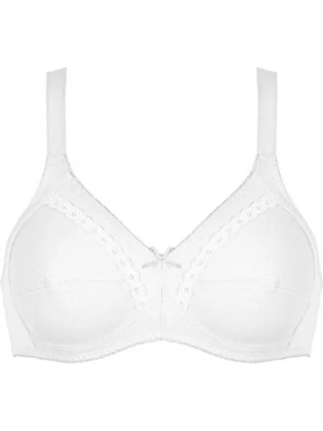 Naturana 100% katoenen soft BH zonder beugels maat 90F wit