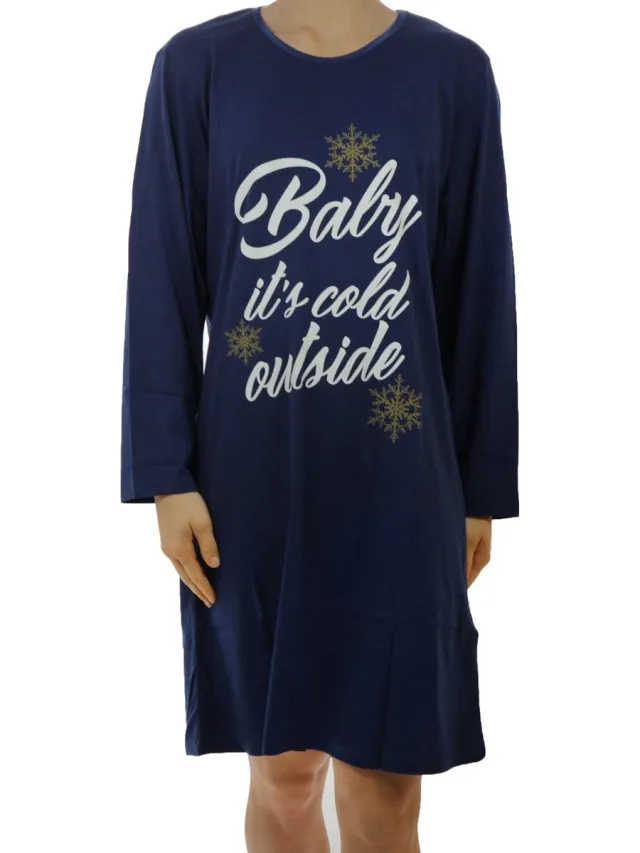 Temptation dames nachthemd Cold Outside - M - Blauw