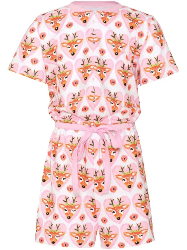 Merry Style Korte Meisjespyjama – Amarant/watermeloen – 110-116 - MS-MS10-267-PJ Roze/hearts Stags