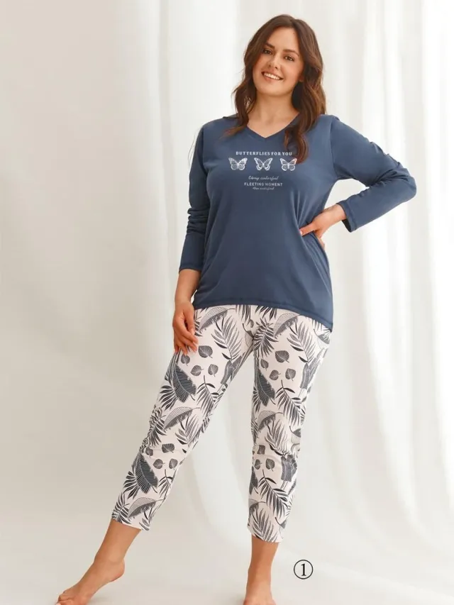 Taro Pyjama Omena. Donkerblauw