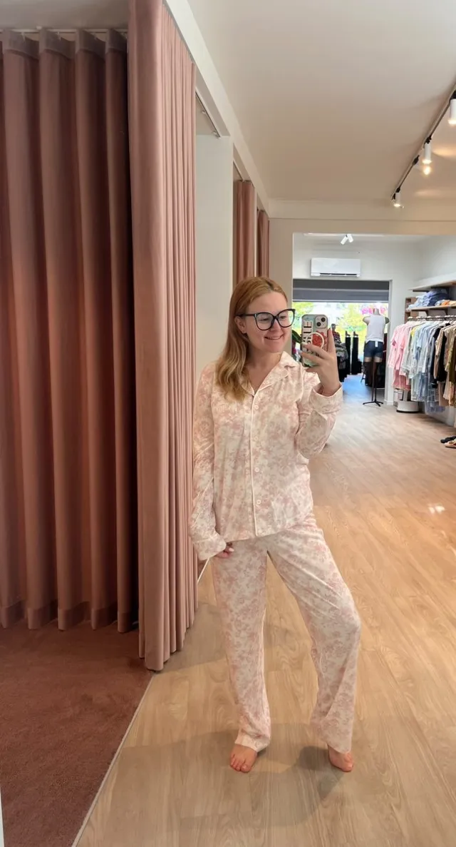 Ralph Lauren , damespyjama, bloemenprint, roze