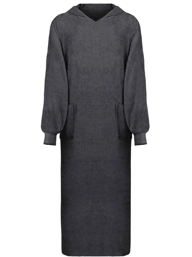 vidaXL Deken hoodie KINN Antraciet XXL Katoen Anthraciet
