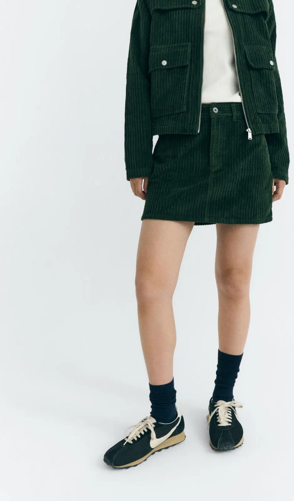 thinking mu dames vegan Minirok Corduroy Kimmy Groen Donkergroen
